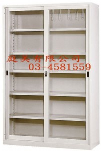 TMJ132-13 連座鋼製書櫃(全直玻) 118x40